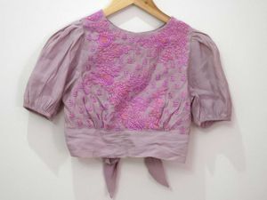 Embroidered Lavender Blouse