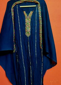 Embroidered Navy Kaftan