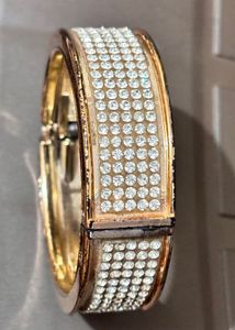 Golden diamond Studded Statement Bracelet.