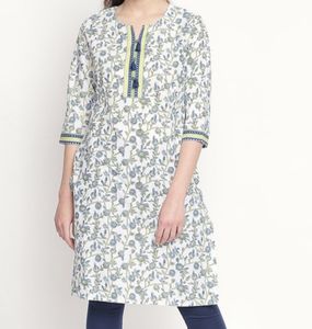 Green Printed Kurta