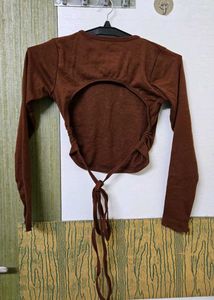 Brown Long Sleeve Top