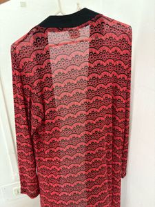 Red &amp; Black Duster Cardigan