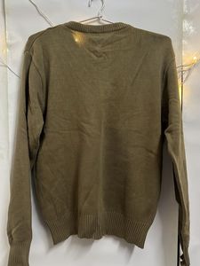 Vintage Green V-Neck Sweater