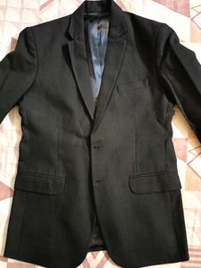 Men Black Slim  Fit Solid Blazer