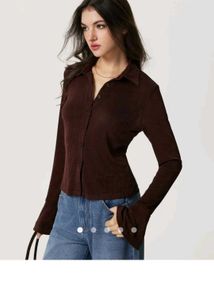 SAVANA Brown Long Sleeve Top