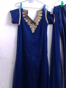 Elegant Blue &amp; Gold Salwar Suit,new