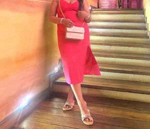 Pink Dress With Side Slit