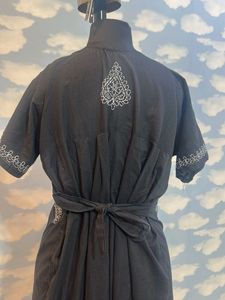 Embroidered Black Maxi Night Gown