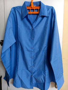 Blue Formal Pure Linen Shirt - Unisex