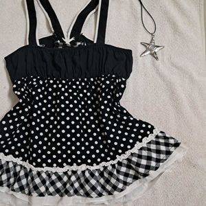Y2K Vintage Gothic Princess Babydoll Top