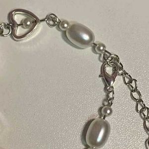 Pearl &amp; Heart Charm Bracelet