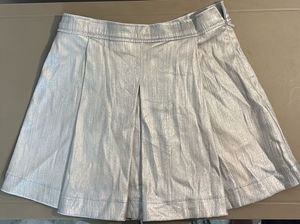 silver metallic tennis skirt