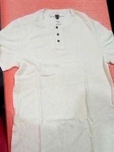 White Henley Shirt For Men's