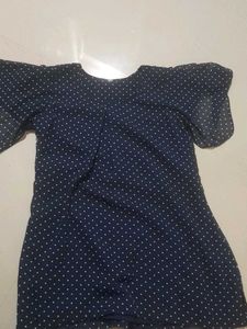 Navy Polka Dot Mini Dress