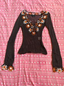 Vero Moda Crochet Knit Top