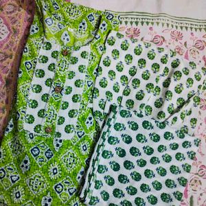 Cotton Green Kurta Set