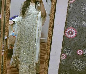 Ethnic White Gown With Dupatta