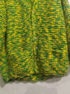 Handmade Green &amp; Yellow Knit Cardigan