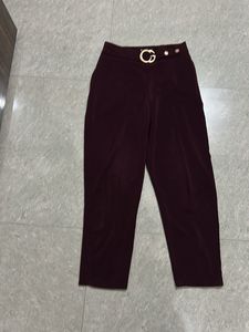 Wine Colour Formal Trouser For Women