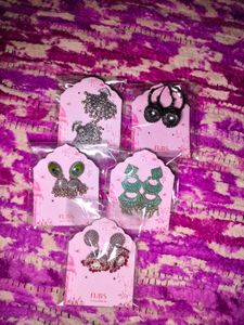 FUBS Oxidised Earrings Combo | Chandbali, Jhumka