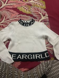 White Cropped Winter Top