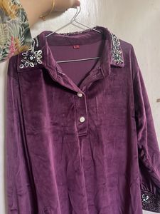 Elegant Purple Velvet Top