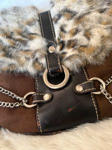 Unique Fur Trim Crossbody Bag