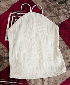 Halter neck white top