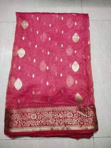 Elegant Pink Banarasi Saree