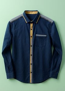 Stylish party wear  Navy Blue Shirt