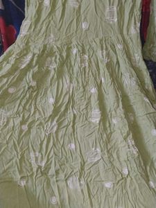 Green Printed Casual Dress