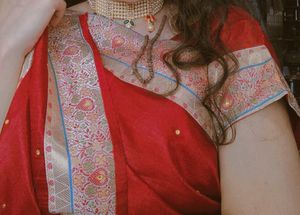 Saree With Stiched Blouse ❤️