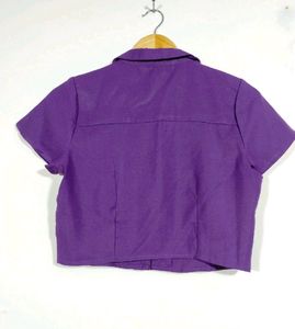 Dark Purple Coller Neck Crop Top 💜