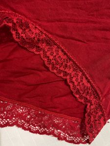 Red Lace Trim Panties 36-38