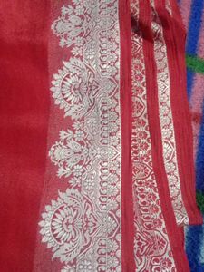 Elegant Red Saree with Border
