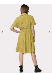 Vero Moda Yellow Printed A-line Dress
