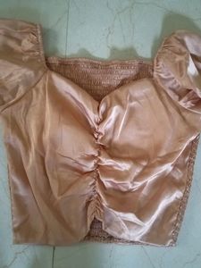 Coral Silk Crop Top