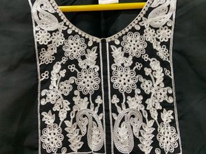 Black Embroidered Tunic Top