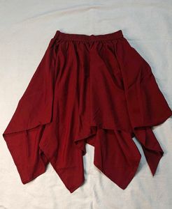 Burgundy Asymmetrical Skirt