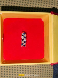 Bule Ruby &amp; Dimond Silver Ring 14g 925 Qualit