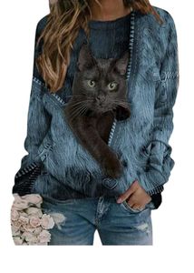 Sweatshirt  3D Print Cat Pattern T-shirt Top Casua