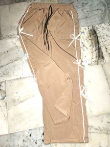 Khaki Tie-Up Detail Lounge Pants