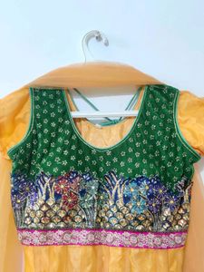 Gold Colour Anarkali Kurta Set