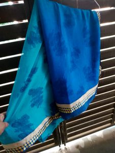 Blue Floral Saree Daily Wear