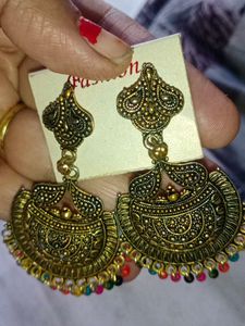 Beautiful Gold Metal Earrings