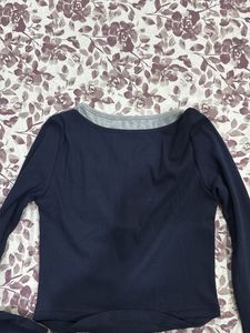 Casual Two-Tone Henley Top