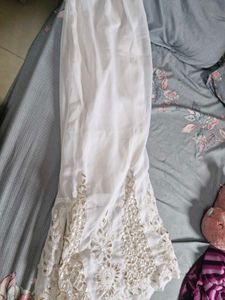 White Embroidered Palazzos Chikankari