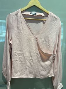 Elegant Pink Wrap Top