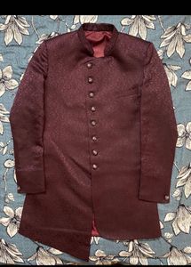 Men Marron Indo Western Sherwani Set