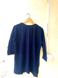 Elegant Navy Blue Embroidered Kurta